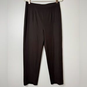 Exclusively Misook Chocolate Brown Knit Pull-on Pleat Front‎ Straight Leg Pants